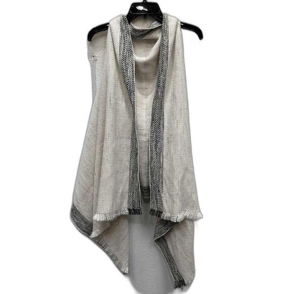 Express Bohemian sleeveless Poncho cotton blend one size Ivory Fringe - Picture 7 of 7